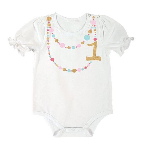 Stephan Baby Birthday Snapshirt with 1 Necklace
