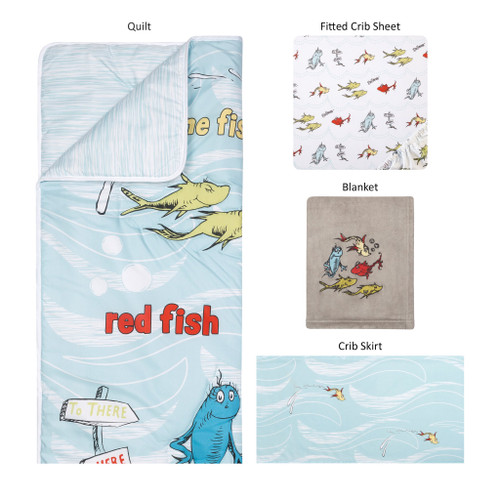 Trend Lab 1Fish, 2Fish 4 Piece crib bedding set