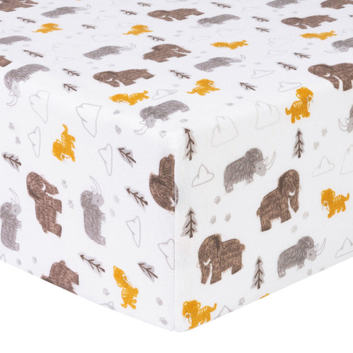 Wooley Friends Flannel Fitted Crib Sheet