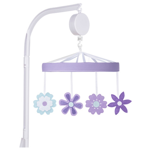 Lilac Flowers Musical Crib Baby Mobile by Sammy & Lou