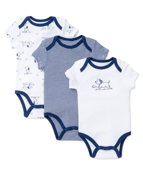 Little Me Puppy Toile 3-Pack Bodysuits
