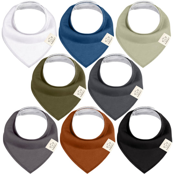 8-Pack Organic Bandana Bibs (Basics)