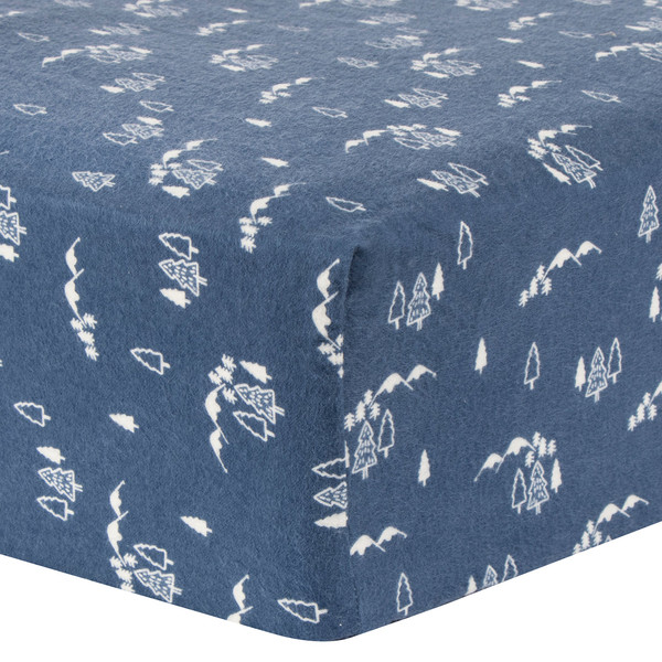 Mountains Deluxe Flannel Fitted Crib Sheet