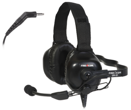 FireCom #UH-51 Under-helmet Wired Headset With full duplex intercome and PTT radio transmit
