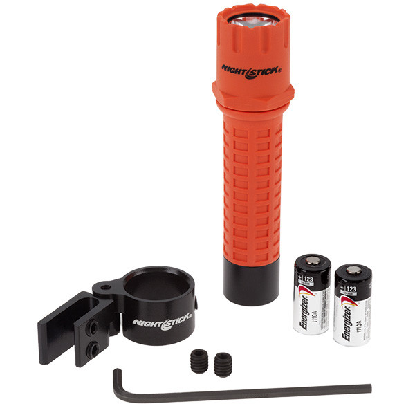Bayco #FDL-300R-K01 Nightstick Tactical Fire Flashlight w/ Multi-Angle Helmet Mount - Lithium ION Battery - Red