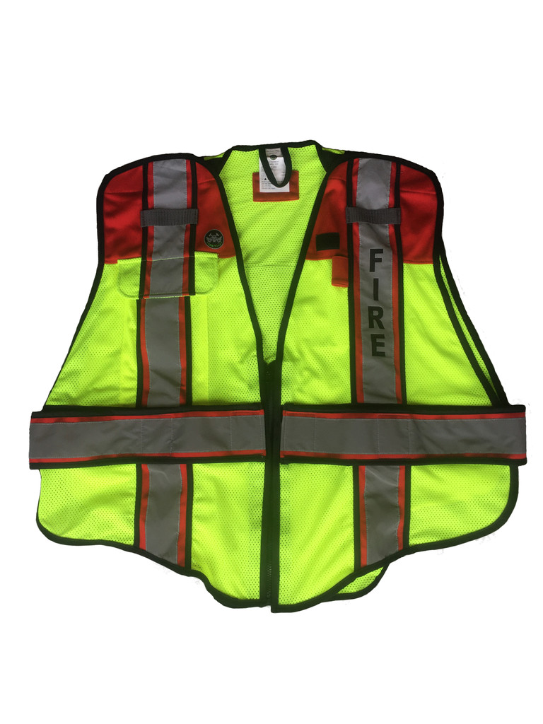Fire Ninja Ultrabright Red Public Safety Vest - Fire