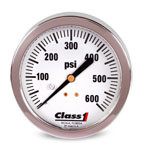 Class 1  2.5" Liquid Filled White Face Pump Panel Gauge 