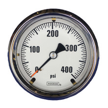 Innovative Controls #3010100-OTP IC "NOSHOK" 2.5" Dia. Stainless Steel Case Gauge, White Background w/ Orange Tip Pointer - CHOOSE PSI