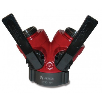 Akron 2.5" F x (2) 1.5" M Leader Line Wye with Polymer Handles