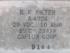 A-4924 Captor Corp RF Filter Unit (Volts: 28, Amps: 10)