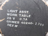 40240-1385 Grimes Worktable Light Assembly, 28V