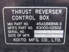 83000-02502 (Alt: 45AS88856-3) Koito Thrust Reverser Control Box