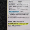 1460320-1, 0411307 Cessna Rudder Pedal and Arm Assembly