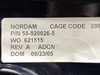 58-920026-5 Nordam Fuel Selector Cover Escutcheon