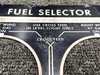 58-920032-9 Beechcraft G58 Fuel Selector Placard