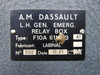 F10A611803A1 A.M. Dassault Standby Generator Relay Box LH