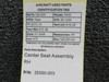 25550-003 Piper PA30 Center Seat Assembly Right Hand