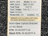 Beechcraft Parts 35-815077-14 / 35-815077-4 Beechcraft 35-C33 Main Gear Uplock Bracket LH W/ Block