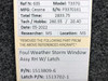 1513809-6 / 1513702-1 Cessna T337G Foul Weather Storm Window RH W/ Latch BAS Part Sales | Airplane Parts