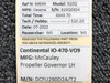 McCauley DCFU290D2A/T2 Continental IO-470-VO9 McCauley Propeller Gov LH Prop Struck