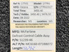 S1239-46 (MPN: MC6160-071BB072) McFarlane Defrost Control Cable (L: 33-3/4") BAS Part Sales | Airplane Parts