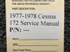Cessna Aircraft Parts 1977-1978 Cessna 172 Service Manual 