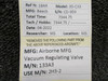 133A3 Airborne Vacuum Regulator Valve Assembly