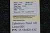 Beechcraft Parts 35-534420-43C Beechcraft V-35 Upholstery Panel Aft Lower RH 