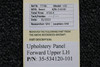 Beechcraft Parts 35-534120-101 Beechcraft V-35 Upholstery Panel Forward Upper LH 