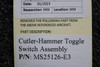 Cutler-Hammer MS25126-E3 Cutler-Hammer Toggle Switch Assembly 