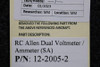 RC Allen 12-2005-2 RC Allen Dual Voltmeter, Ammeter (SA) 