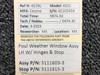 Cessna Aircraft Parts 5111603-3, 5111615-3 Cessna 421C Foul Weather Window LH with Hinges and Stop 