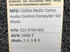 522-3763-001 Collins Radio Corp 346B-3 Audio Control Computer With Mods