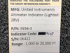 United Instruments 5934-3 (Code: A.67) United Instruments Altimeter Indicator (Lighted: 28V) 