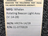 Whelen 01-0770029 Whelen HRCFA-14/28 Rotating Beacon Light Assembly (Volts: 14-28) 