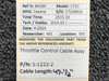 S-1222-2 Cessna 172C Throttle Control Cable Assembly (Length: 47-1/2”)