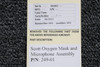 scott 249-01 Scott Oxygen Mask and Microphone Assembly 