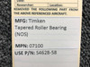 07100 (Use: S4628-58) Timken Tapered Roller Bearing (NOS)