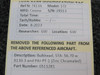 Cessna Aircraft Parts 0511281 Cessna 172 Bulkhead, STA: 56.70 with 8130-3 and PAI-PT-1 (Zinc Chromated) 