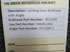 0511281, 0511289-3 Cessna Landing Gear Bulkhead with Angle