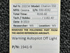 1941-9 Cessna Citation 550 Warning Autopilot Off Light