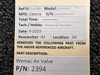 Wemac 2394 Wemac Air Valve Assy 