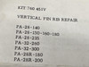 760-451 Piper Vertical Fin Rib Repair Kit (New Old Stock)