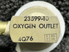 Piper Aircraft Parts 23599-10 Piper PA-31T Oxygen Outlet with Curved Fitting and Placard 