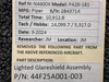 44F25A001-003 Piper PA28-181 Lighted Glareshield Assembly