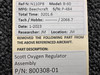 800308-01 Beechcraft B-60 Scott Oxygen Regulator Assembly