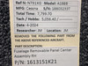 1613151K212 Cessna A188B Fuselage Removable Panel Center Assembly RH