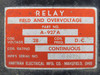 A-927A Hartman Field and Overvoltage Relay (28V)