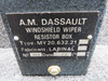 MY-20-632-21 A.M Dassault Windshield Wiper Resistor Box w Green Tag (Core)
