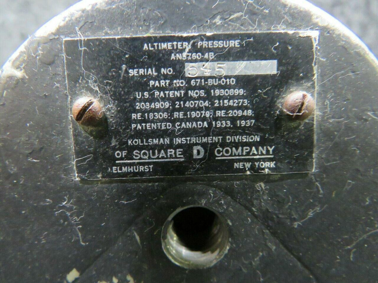 671BU010 Kollsman Altimeter (CORE)